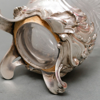 Boin Taburet – Ewer in engraved crystal and solid silver 19th century