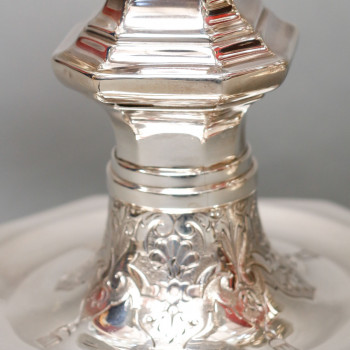 TETARD Frères - Pair of low candelabras in solid silver circa 1930