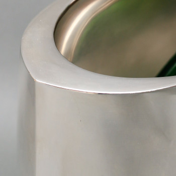 DE VECCHI – Vase en argent massif design Italien 1970