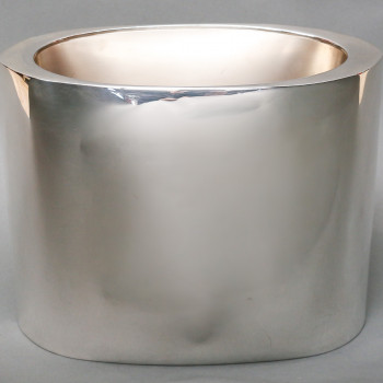 DE VECCHI – Vase en argent massif design Italien 1970