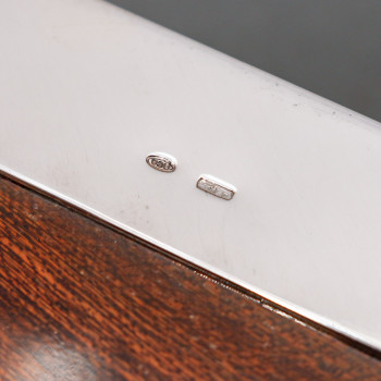 Large and beautiful rectangular box in solid silver,  XXe