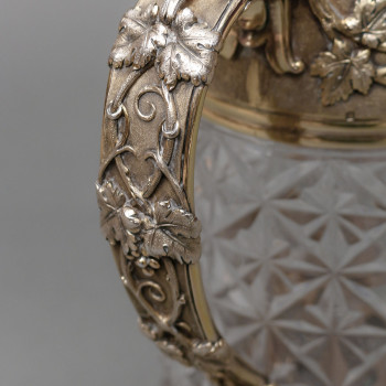 Orfèvre ODIOT - Cut crystal pitcher with vermeil setting 19th century