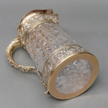 Orfèvre ODIOT - Cut crystal pitcher with vermeil setting 19th century