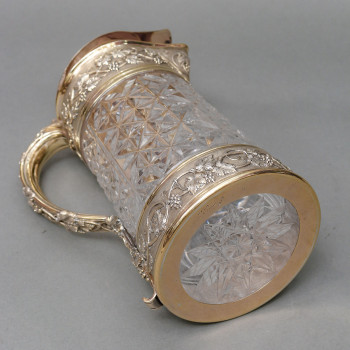 Orfèvre ODIOT- Pichet en cristal taillé monture en vermeil XIXe