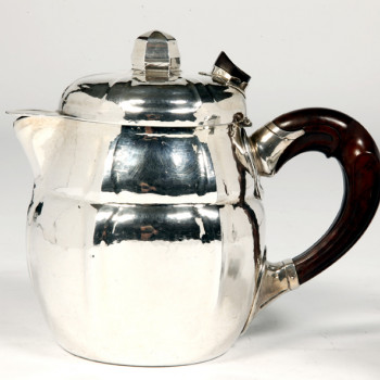 SET OF TWO SILVER TEAPOTS BY THE GOLDSMITH G.LECOMTE XXth