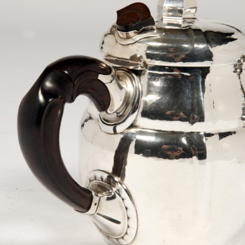 SET OF TWO SILVER TEAPOTS BY THE GOLDSMITH G.LECOMTE XXth