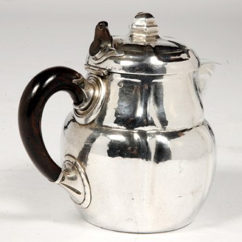 SET OF TWO SILVER TEAPOTS BY THE GOLDSMITH G.LECOMTE XXth