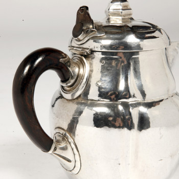 SET OF TWO SILVER TEAPOTS BY THE GOLDSMITH G.LECOMTE XXth