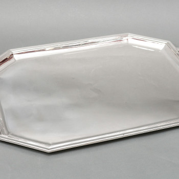 E. VABRE – ART DECO solid silver tray circa 1930