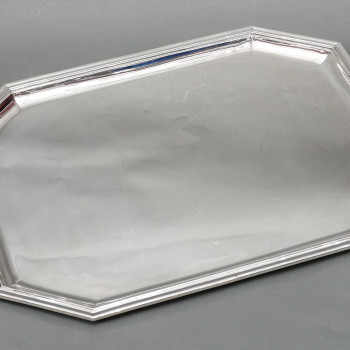 E. VABRE – ART DECO solid silver tray circa 1930