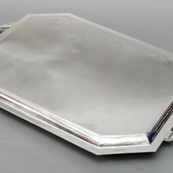 E. VABRE – ART DECO solid silver tray circa 1930