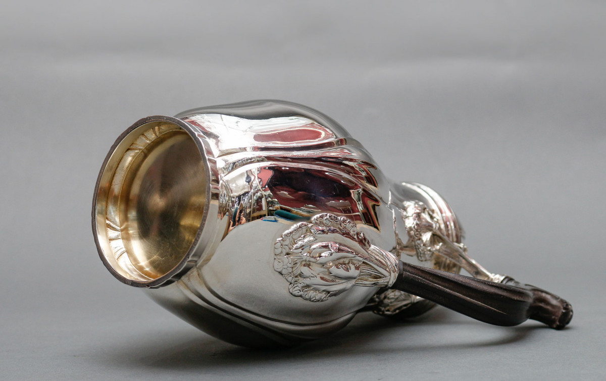 LELIÈVRE (Eugène-Alfred) – Verseuse en argent Massif TIFFANY circa 1880  ART NOUVEAU