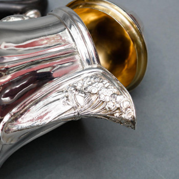 LELIÈVRE (Eugène-Alfred) – Verseuse en argent Massif TIFFANY circa 1880  ART NOUVEAU