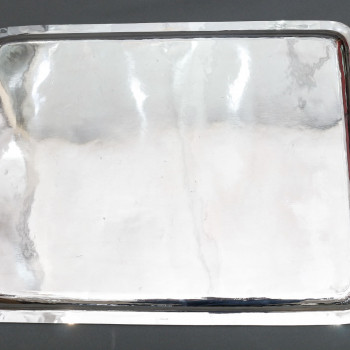 J. PIAULT – Large 19th century solid silver serving tray