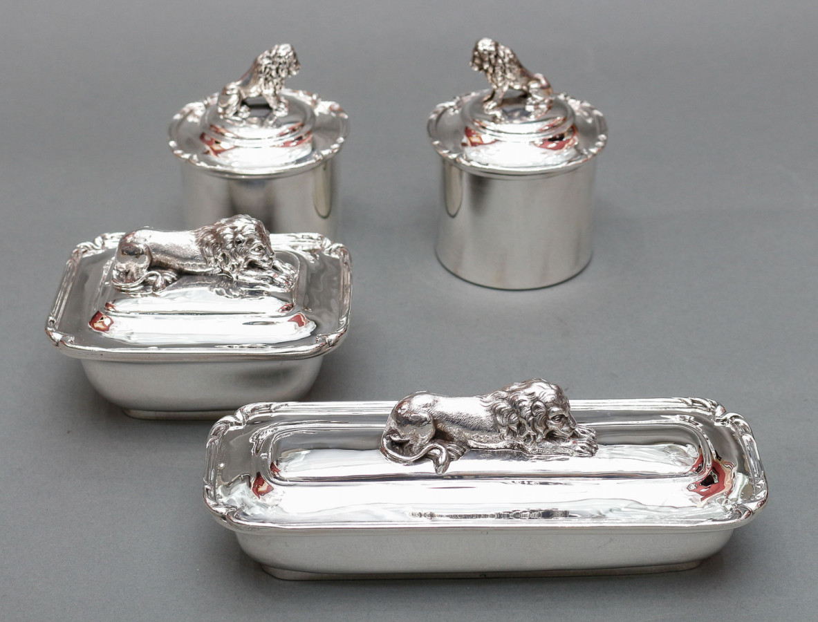 MASSAT brothers – Set of four 19th century solid silver boxes