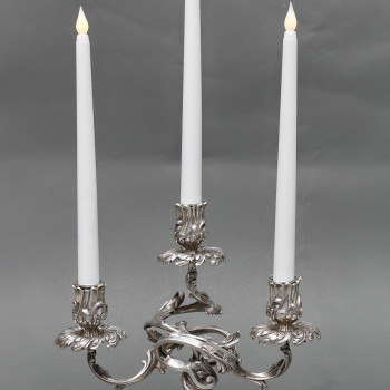 CARDEILHAC - Pair of low candelabras in sterling silver 19th century