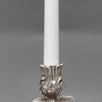 CARDEILHAC - Pair of low candelabras in sterling silver 19th century