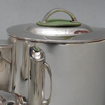 C. FJERDINGSTAD - Service the/café moderniste en argent massif Circa 1950