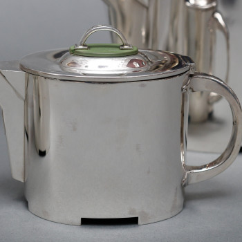 C. FJERDINGSTAD - Modernist tea/coffee service in solid silver Circa 1950