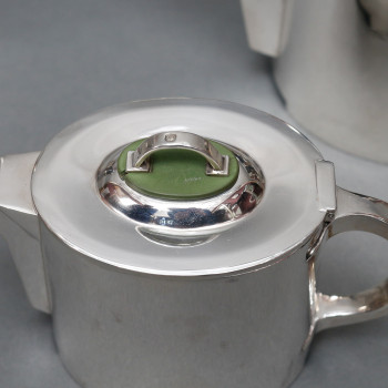 C. FJERDINGSTAD - Modernist tea/coffee service in solid silver Circa 1950