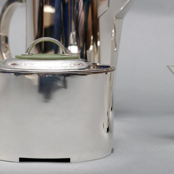 C. FJERDINGSTAD - Service the/café moderniste en argent massif Circa 1950