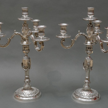 Goldsmith: Gaston SIGNARD - Pair of solid silver candelabra from the early 20th century