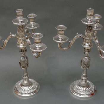 Goldsmith: Gaston SIGNARD - Pair of solid silver candelabra from the early 20th century