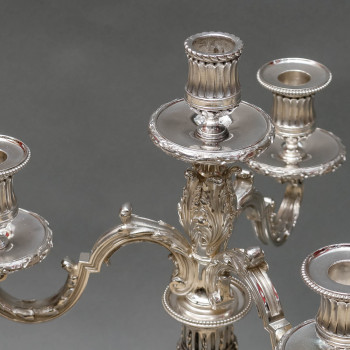 Goldsmith: Gaston SIGNARD - Pair of solid silver candelabra from the early 20th century