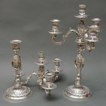 Goldsmith: Gaston SIGNARD - Pair of solid silver candelabra from the early 20th century