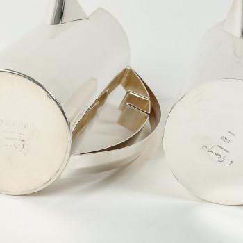 GOLDSMITH: CARLO SCARPA - TWO 20TH CENTURY SOLID SILVER PITCHERS
