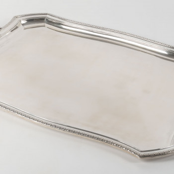 D. ROUSSEL - Rectangular solid silver tray Circa 1880