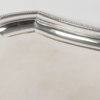 D. ROUSSEL - Rectangular solid silver tray Circa 1880