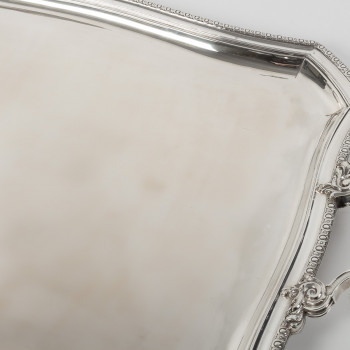 D. ROUSSEL - Rectangular solid silver tray Circa 1880