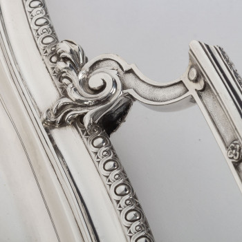 D. ROUSSEL - Rectangular solid silver tray Circa 1880