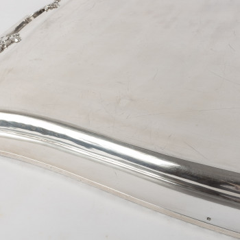 D. ROUSSEL - Rectangular solid silver tray Circa 1880