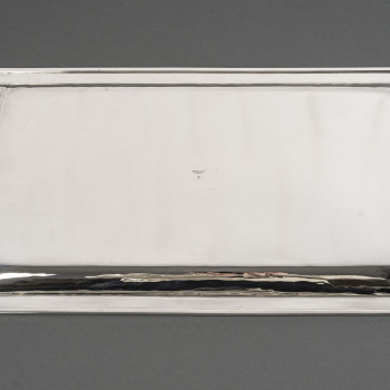 CHRISTOFLE/CARDEILHAC Rectangular tray in ART DECO silver