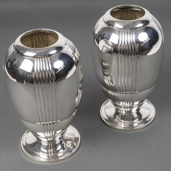 Ravinet d'Enfert - Pair of solid silver vases ARTDECO period