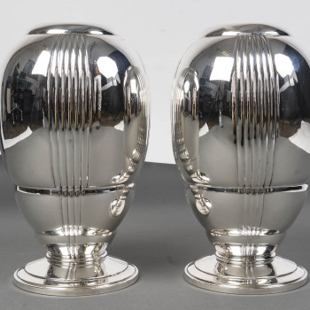 Ravinet d'Enfert - Pair of solid silver vases ARTDECO period