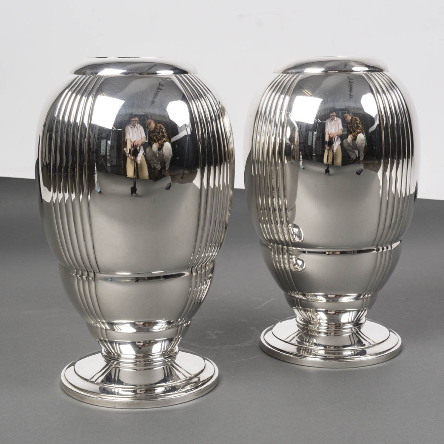 Ravinet d'Enfert - Pair of solid silver vases ARTDECO period