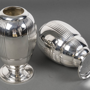 Ravinet d'Enfert - Pair of solid silver vases ARTDECO period