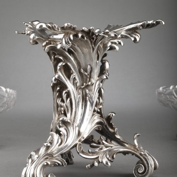 Orfèvre Cardeilhac - Table set formed by three cups in solid silver and cut crystal