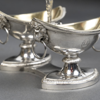 JEAN-CHARLES CAHIER Paire de double Salerons en argent  "VENDU"