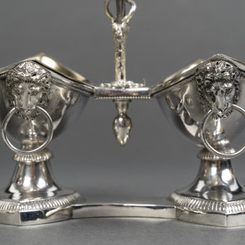 JEAN-CHARLES CAHIER Paire de double Salerons en argent  "VENDU"