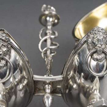 JEAN-CHARLES CAHIER Paire de double Salerons en argent  "VENDU"