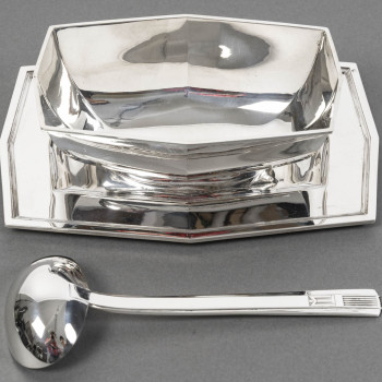 CARDEILHAC – ART DECO silver sauce spoon circa 1930