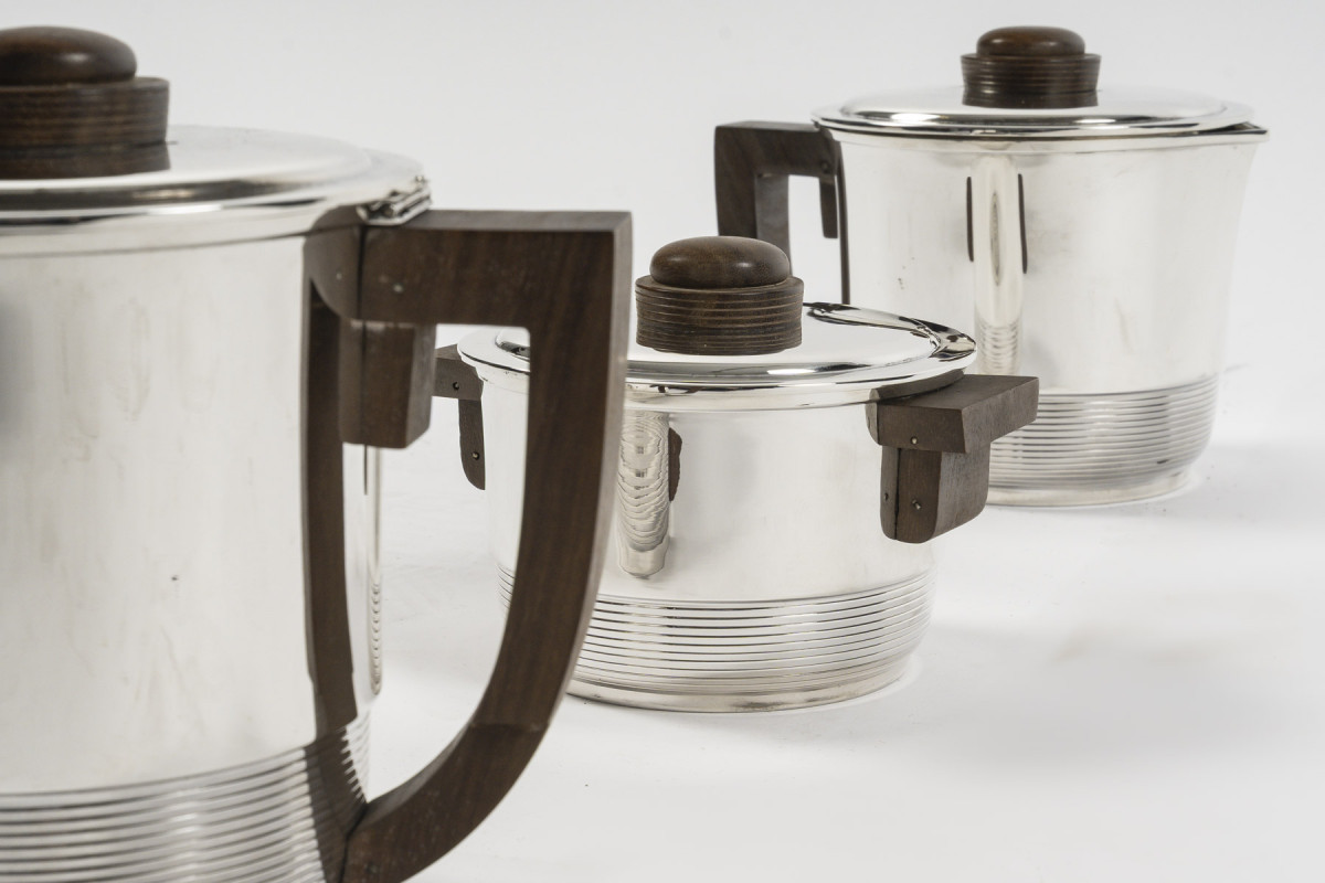 Fouquet Lapar  - Service thé café 4  pièces argent massif Art Déco