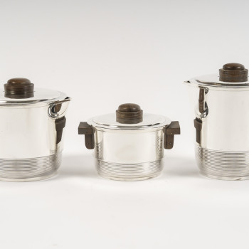 Fouquet Lapar - 4-piece Art Deco solid silver tea and coffee set