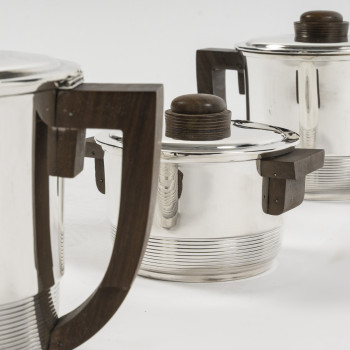 Fouquet Lapar - 4-piece Art Deco solid silver tea and coffee set