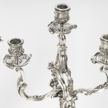 HARLEUX – Paire de candélabres Louis XV – XIXe Epoque NAPOLEON III