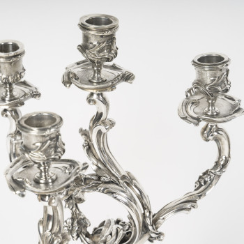 HARLEUX – Paire de candélabres Louis XV – XIXe Epoque NAPOLEON III